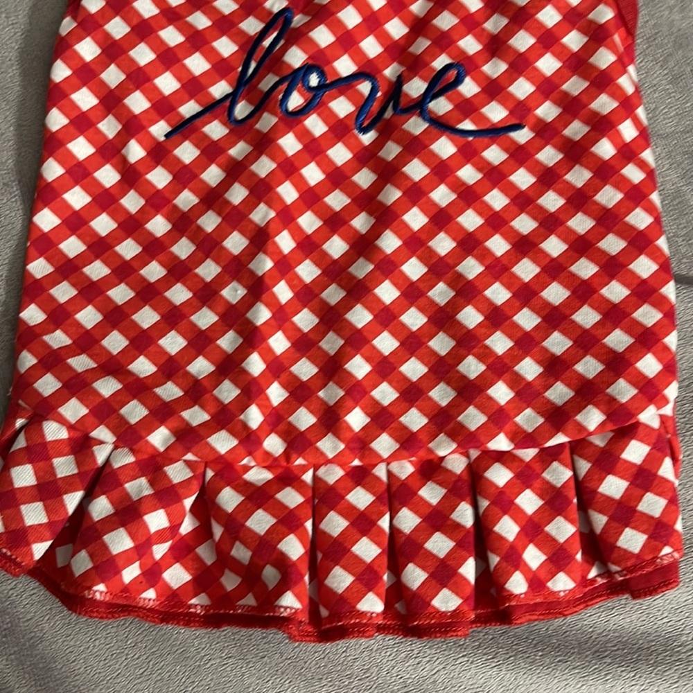 Ellen Deginires Red Checked Gingham Dog clothes Medium - Picture 3 of 6